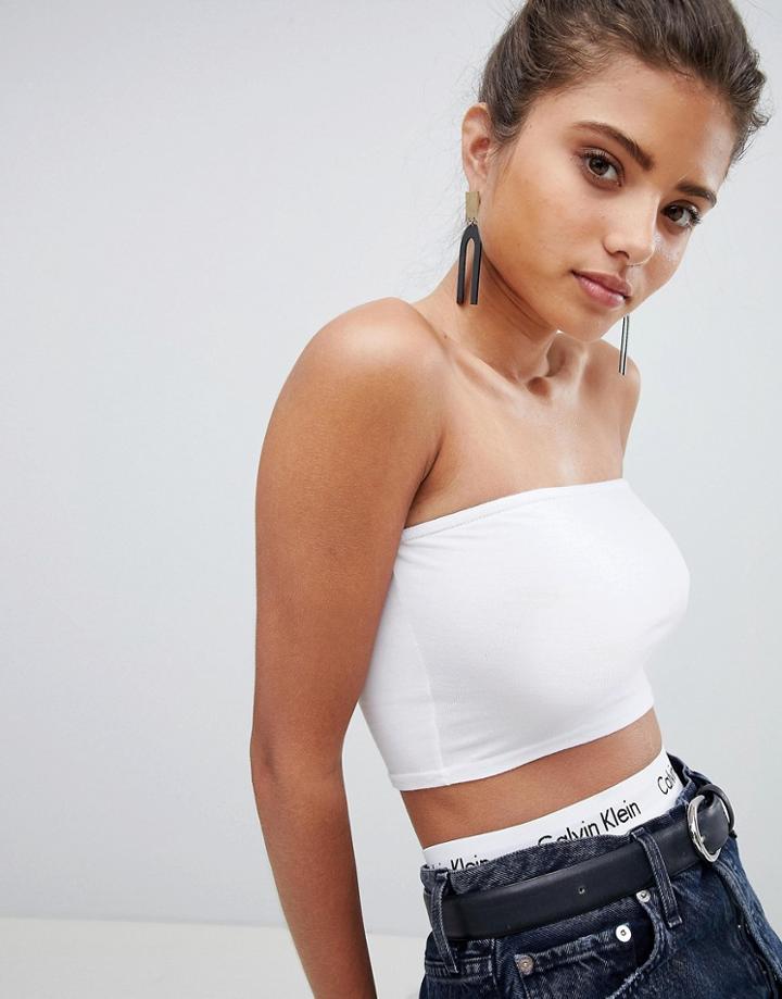 Boohoo Bandeau Top - White