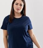 Asos Design Curve Ultimate T-shirt With Crew Neck In Navy