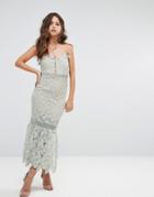 Love Triangle Cami Strap Lace Dress With Pephem - Green