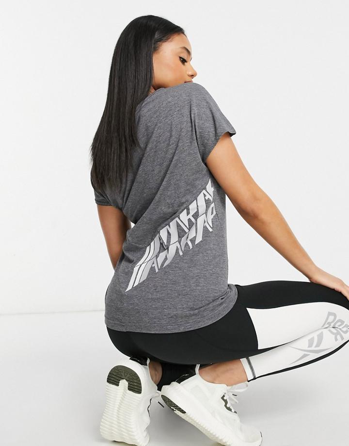 Reebok Rc Activchill Cotton Graphic T-shirt In Gray-black