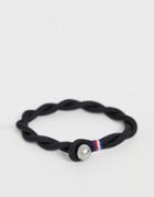 Tommy Hilfiger Woven Bracelet In Black - Black
