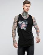 Religion Tank With Anarchy Splicing Print - Black