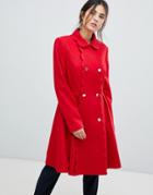 Ted Baker Blarnch Scallop Trim Wool Coat - Red