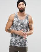 Only & Sons Tank With All Over Floral Sublimation Print - White