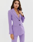 Asos Design Pop Waisted Suit Blazer-purple