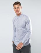 Selected Homme Slim Fit Grandad Shirt - Gray