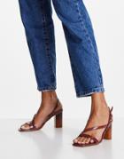 Aldo Adiemwen Ombre Heel Strapped Heeled Sandals In Brown