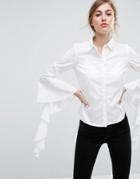 Vero Moda Ruffle Sleeve Shirt - White