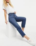 Levi's 501 Crop Jeans In Dark Wash-blues