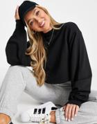 Asos Design Boxy High Neck Sweatshirt In Black