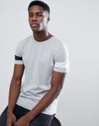 Jack & Jones Originals T-shirt With Pique Arm Stripes - Gray