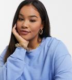 Asos Design Curve Organic Cotton Oversized Sweatshirt In Blue-blues