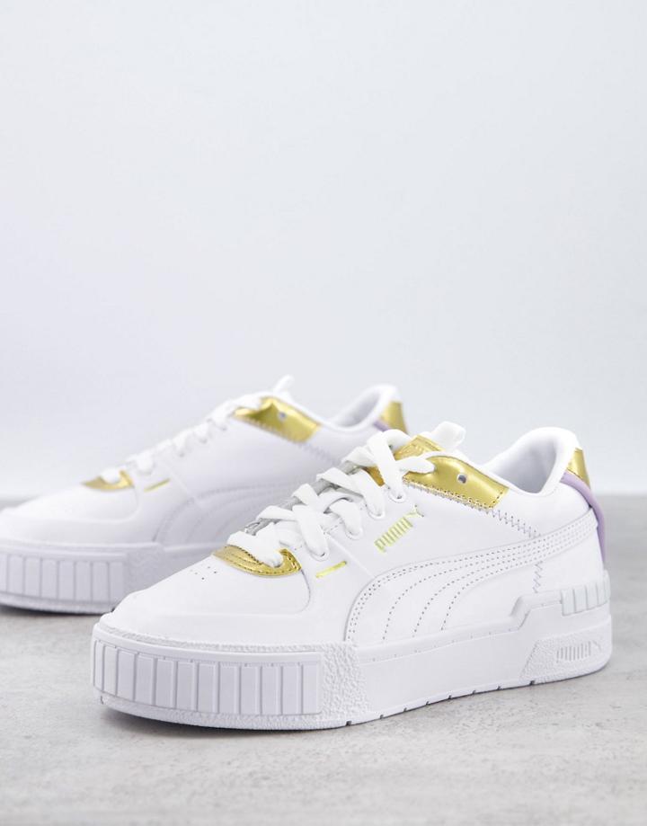 Puma Cali Sport Sneakers In White And Gold