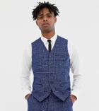 Heart & Dagger Skinny Fit Suit Vest In Blue Dogstooth