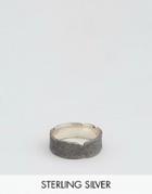 Asos Sterling Silver Ring With Oxidised Finish - Silver