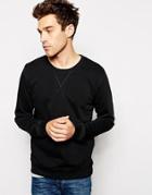 Nudie Crew Sweatshirt Backbone - Black