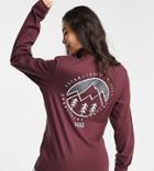 Columbia Cades Cove Long Sleeve Back Print T-shirt In Burgundy Exclusive At Asos-red