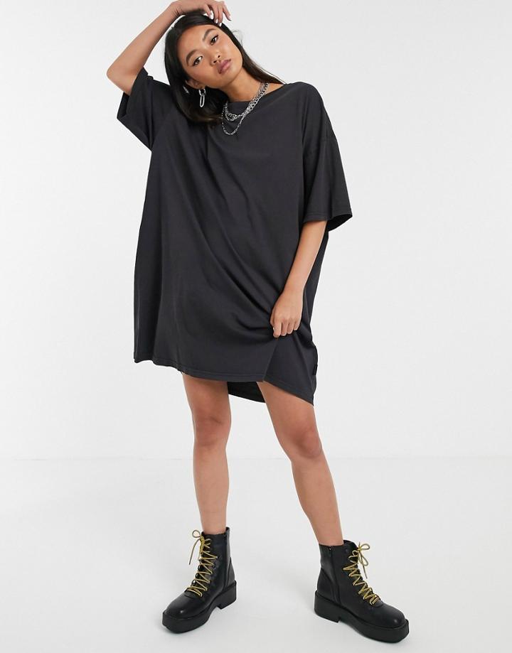 Cheap Monday Tied Washed T-shirt Dress-black