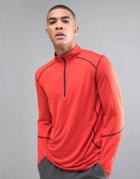 New Look Sport Long Sleeve Top With Zip In Red - Red