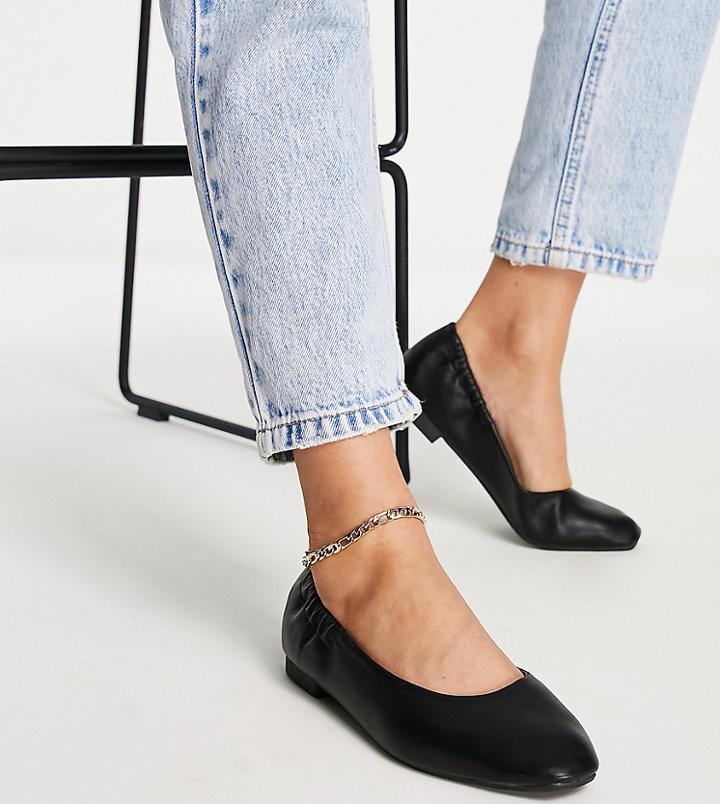 Simply Be Extra Wide Fit Ballet Shoes In Black