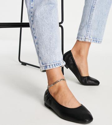 Simply Be Extra Wide Fit Ballet Shoes In Black