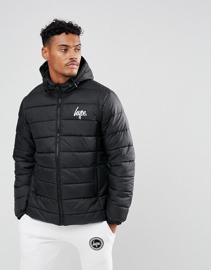 Hype Padded Jacket In Black - Black