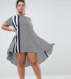 Ax Paris Plus Vary Stripe Swing Dress - Multi