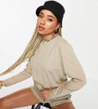 The North Face Zumu Long Sleeve T-shirt In Beige Exclusive At Asos-neutral