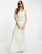 Urban Threads Beach Maxi Dress With Cowl Neck In Mint-green