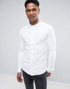 Jack & Jones Premium Slim Jersey Grandad Shirt - White