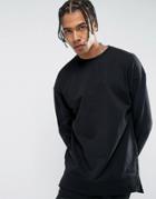 New Look Sweatshirt With Dropped Shoulder In Black - Black