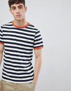 Farah Belgrove Stripe T-shirt In Navy - Navy