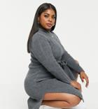 Unique21 Hero Roll Neck Maxi Sweater Dress In Gray-grey