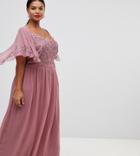 Lovedrobe Luxe Embellished Maxi Dress With Cap Sleeves - Pink