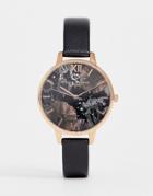 Olivia Burton Ob16gd22 Celestial Demi Leather Watch - Black