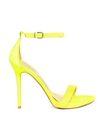 Carvela Glacier Single Sole Neon Yellow Heeled Sandals