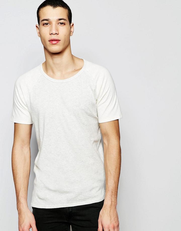 Selected Homme Short Sleeve Raglan T-shirt - Marshmallow