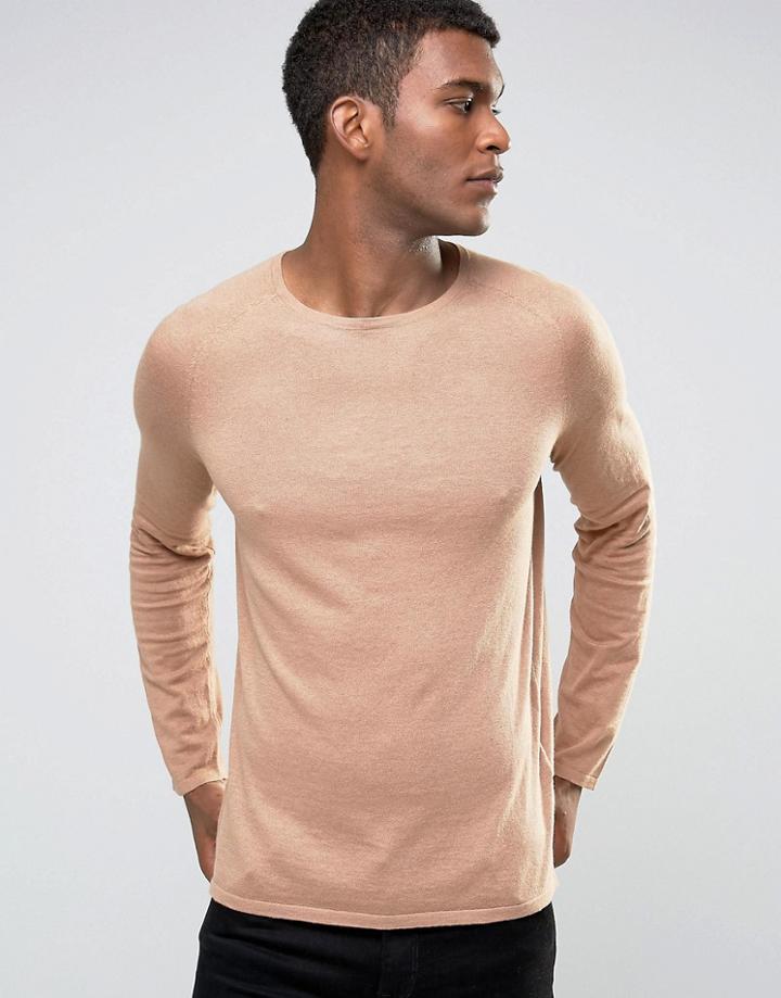 Hugo By Hugo Boss Jumper Cotton Cashmere Silk - Beige