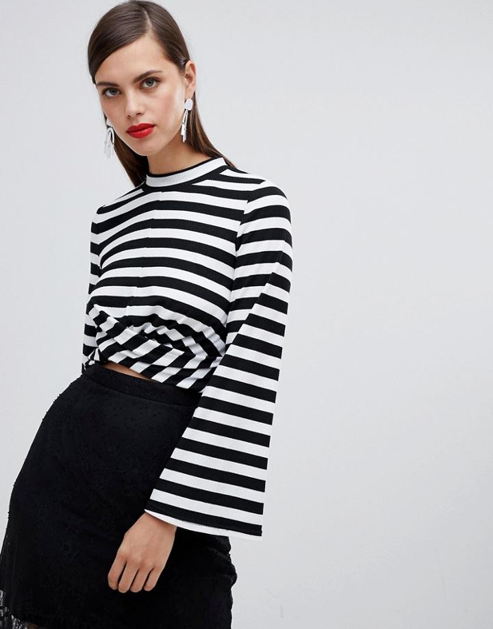 Unique 21 Stripe Lone Sleeve Top - Multi