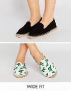 Asos Jeanie Wide Fit Two Pack Espadrilles - Multi