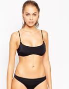 Asos Mix And Match Skinny Strap Crop Bikini Top - Black