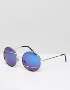 Jeepers Peepers Blue Lens Sunglasses - Silver