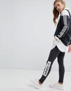 Adidas Originals Monochrome Trefoil Logo Leggings - Black