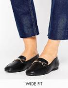 New Look Wide Fit Leather Look Snaffle Loafer - Black