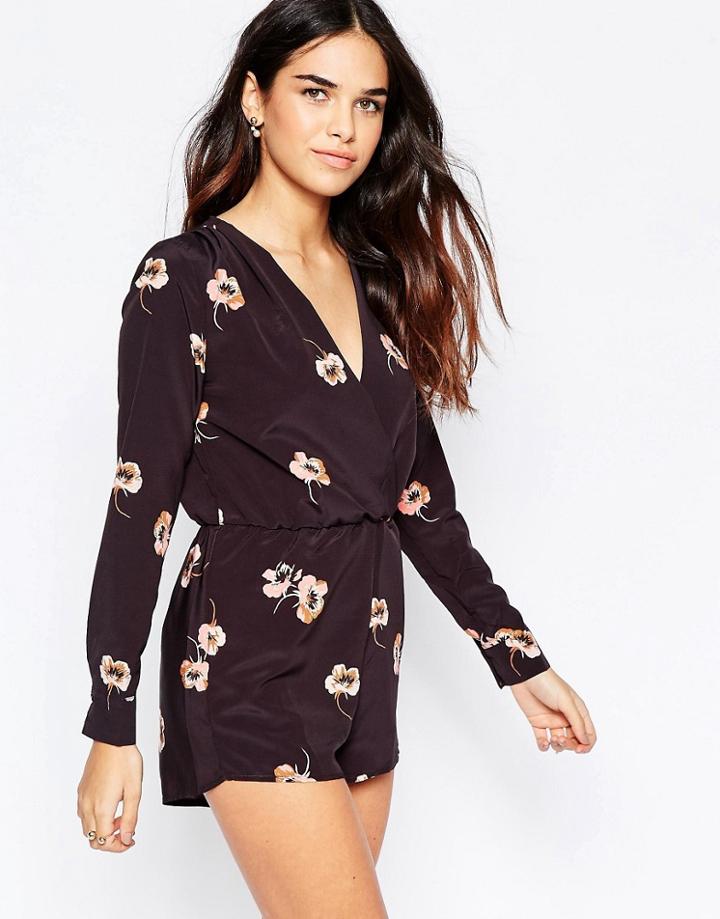 Oh My Love Wrap Over Romper - Multi