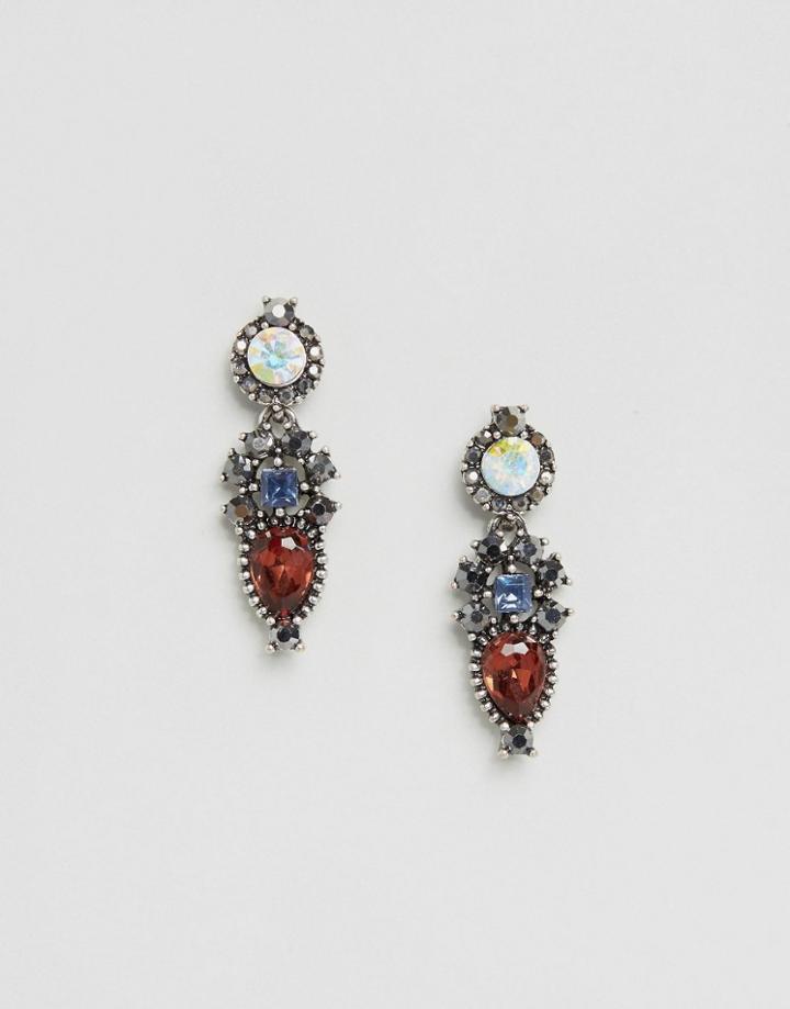 Asos Black Magic Jewel Earrings - Multi