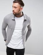 Asos Muscle Harrington Jersey Jacket - Gray