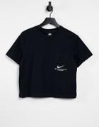 Nike Swoosh Oversized T-shirt In Black