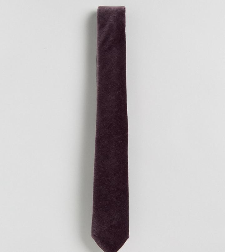 Noose & Monkey Tie In Velvet - Purple