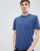 Selected Homme Pocket T-shirt In Washed Jersey - Navy